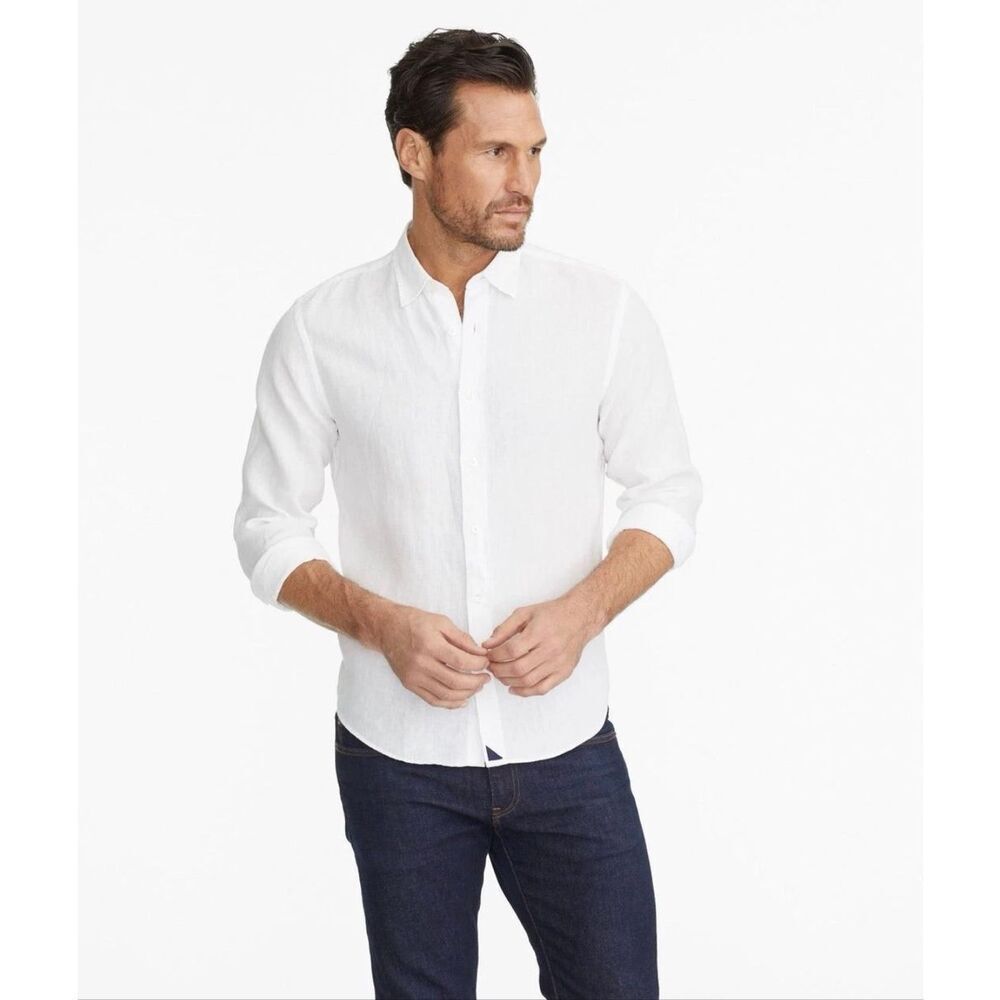 UNTUCKit Crianza 100% Linen White Long Sleeve Button Down XXL Resort #1000